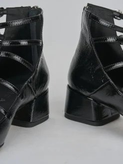 Décolleté e slingback tacco 4cm vernice nero