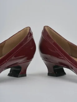 Décolleté e slingback tacco 3cm vernice bordo'