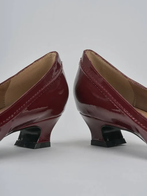 Décolleté e slingback tacco 3cm vernice bordo'
