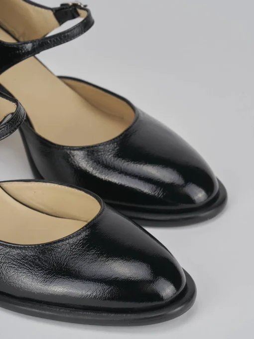 Décolleté e slingback tacco 7cm vernice nero