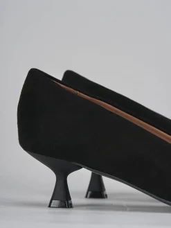 Décolleté e slingback tacco 5cm camoscio nero