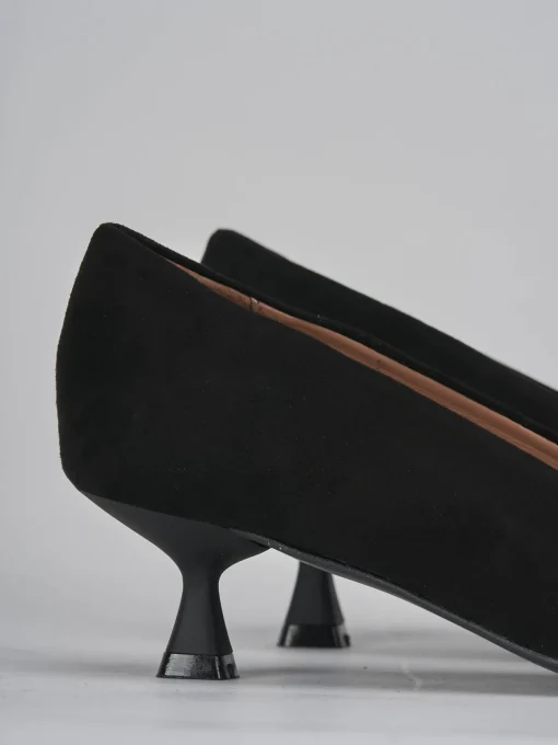 Décolleté e slingback tacco 5cm camoscio nero