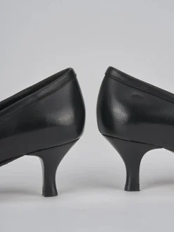 Décolleté e slingback tacco 5cm pelle nero