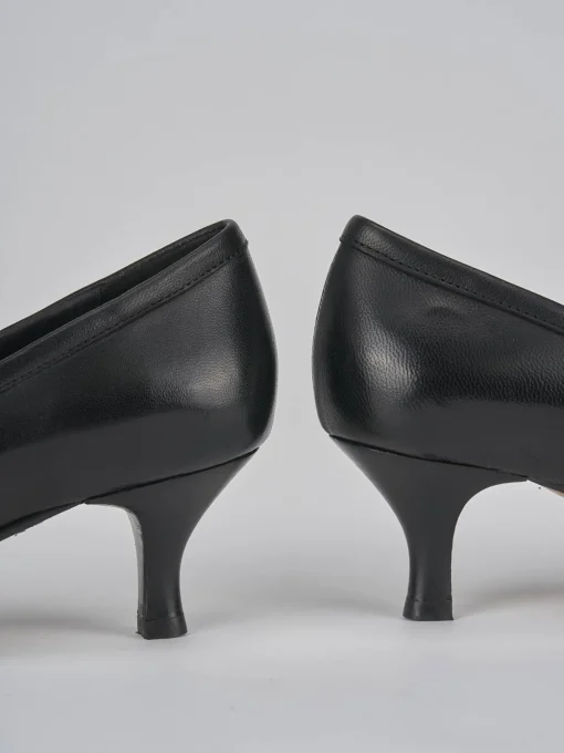 Décolleté e slingback tacco 5cm pelle nero