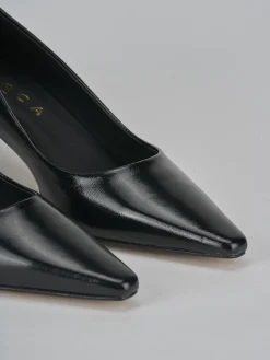 Décolleté e slingback tacco 3cm vernice nero