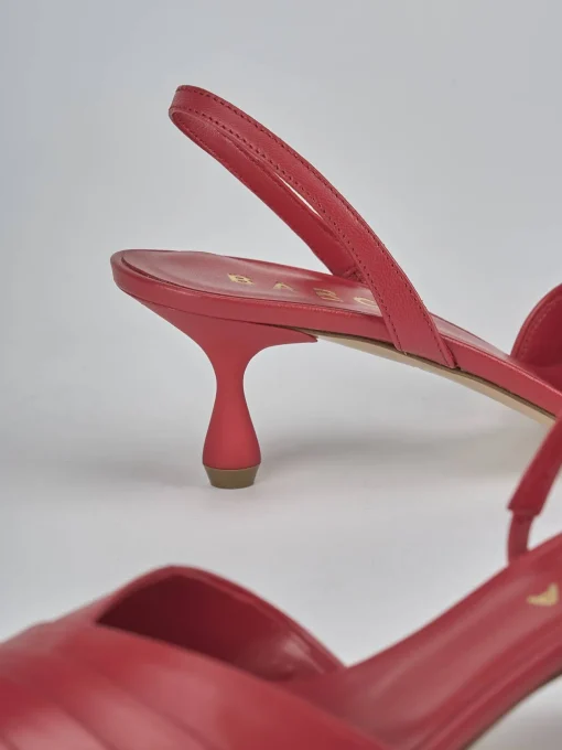 Décolleté e slingback tacco 5cm pelle rosso