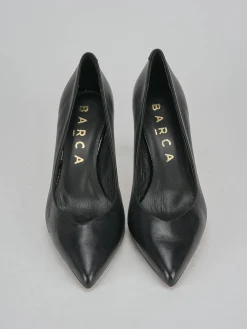 Décolleté e slingback tacco 7cm pelle nero