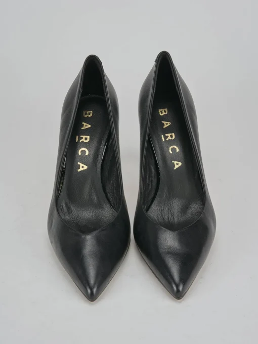 Décolleté e slingback tacco 7cm pelle nero