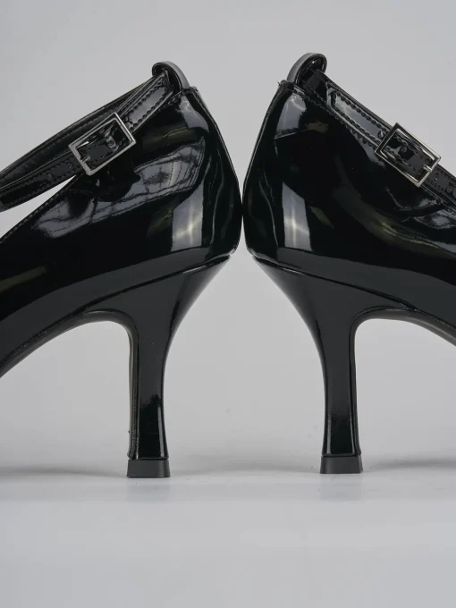 Décolleté e slingback tacco 7cm vernice nero