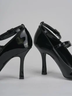 Décolleté e slingback tacco 9cm vernice nero