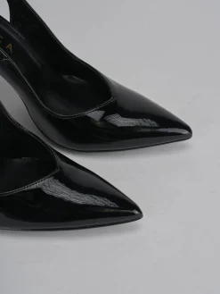 Décolleté e slingback tacco 9cm vernice nero