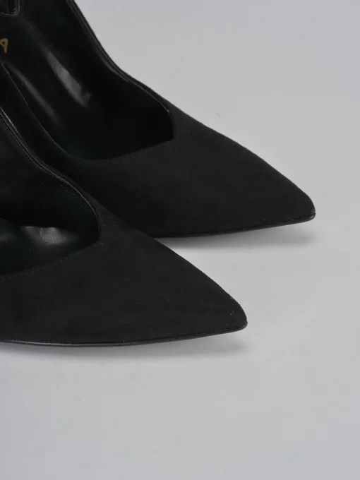 Décolleté e slingback tacco 9cm camoscio nero