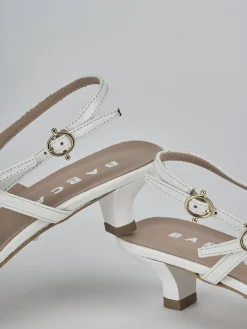Décolleté e slingback tacco 3cm vernice bianco