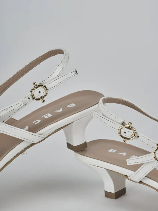 Décolleté e slingback tacco 3cm vernice bianco
