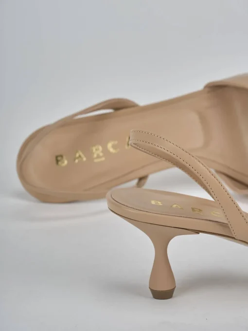 Décolleté e slingback tacco 5cm pelle marrone