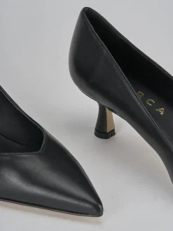 Décolleté e slingback tacco 5cm pelle nero