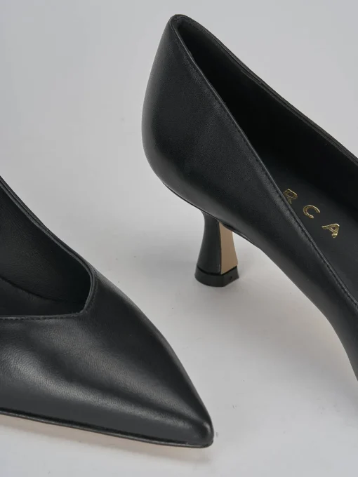 Décolleté e slingback tacco 5cm pelle nero