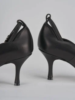 Décolleté e slingback tacco 7cm pelle nero