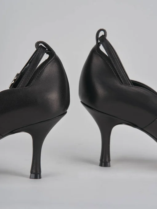Décolleté e slingback tacco 7cm pelle nero