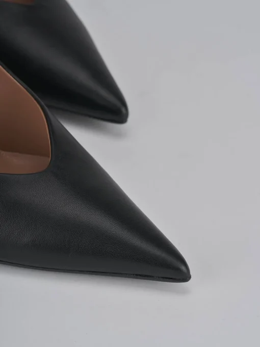 Décolleté e slingback tacco 9cm pelle nero