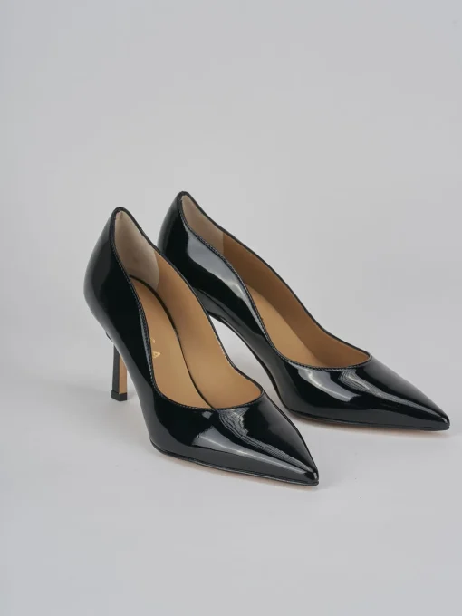 Décolleté e slingback tacco 8cm vernice nero