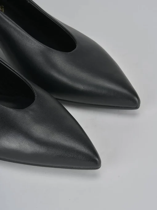 Décolleté e slingback tacco 5cm pelle nero
