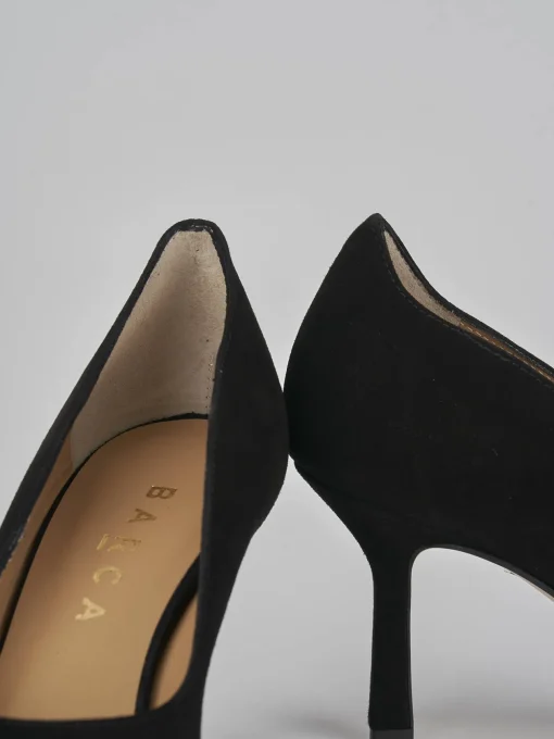 Décolleté e slingback tacco 8cm camoscio nero