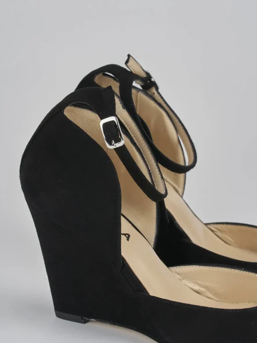 Décolleté e slingback tacco 8cm camoscio nero