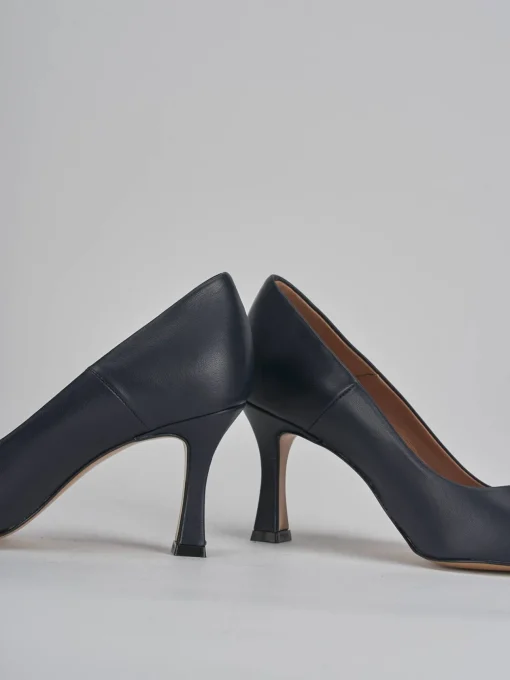 Décolleté e slingback tacco 8cm pelle blu
