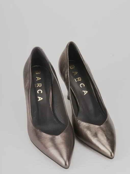 Décolleté e slingback tacco 7cm pelle beige
