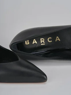 Décolleté e slingback tacco 7cm pelle nero