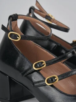 Décolleté e slingback tacco 5cm vernice nero