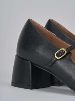 Décolleté e slingback tacco 5cm pelle nero