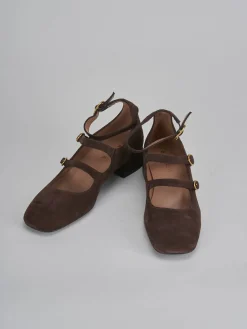 Décolleté e slingback tacco 3cm camoscio testa