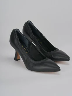 Décolleté e slingback tacco 7cm pelle nero