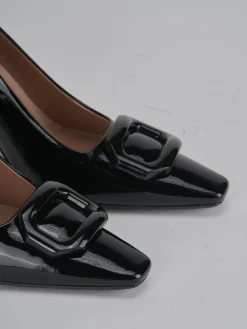 Décolleté e slingback tacco 9cm vernice nero