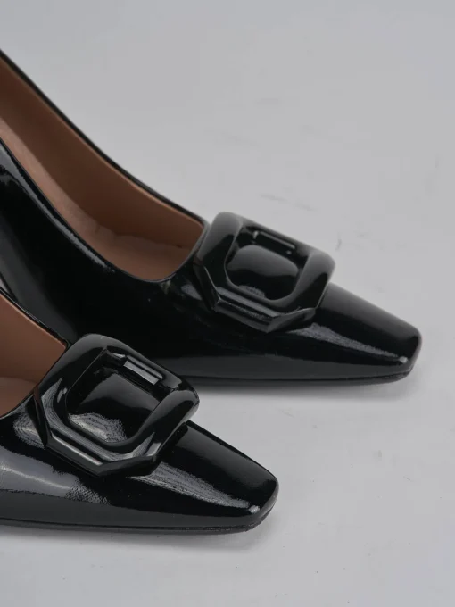 Décolleté e slingback tacco 9cm vernice nero