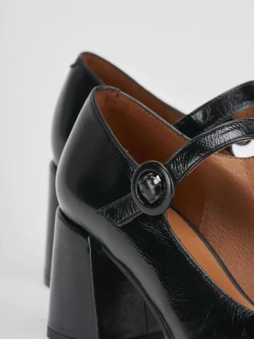 Décolleté e slingback tacco 8cm vernice nero