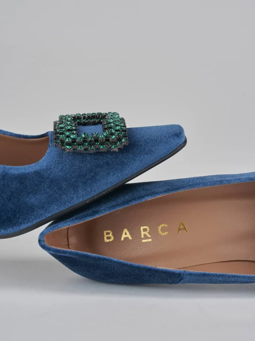 Décolleté e slingback tacco 9cm velluto blu