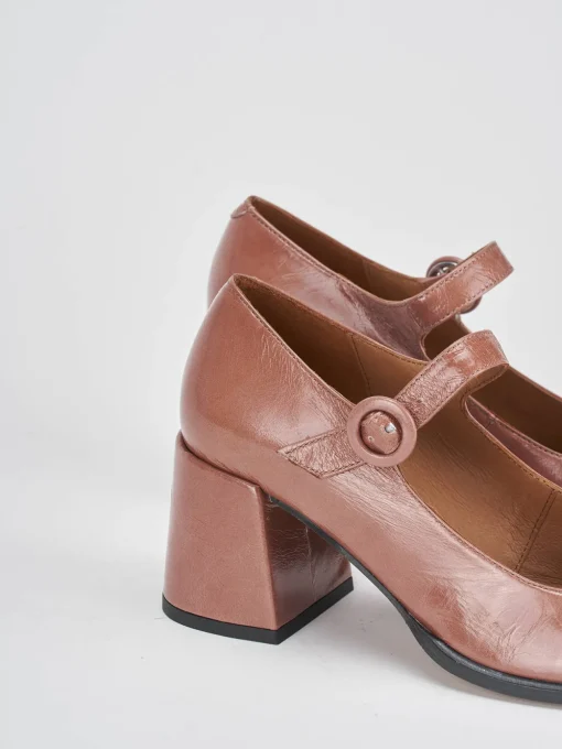 Décolleté e slingback tacco 8cm vernice rosa