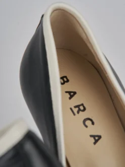 Décolleté e slingback tacco 8cm pelle nero