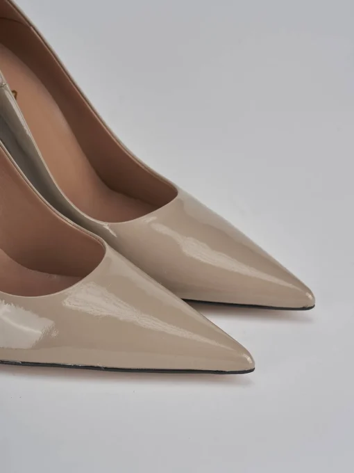 Décolleté e slingback tacco 9cm pelle beige