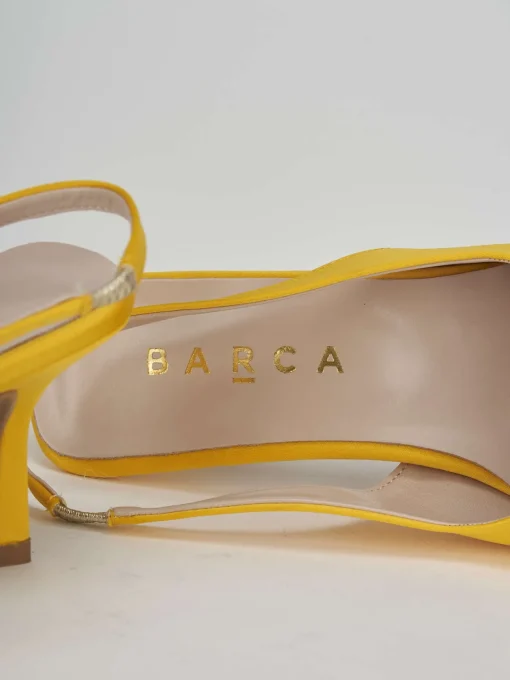 Décolleté e slingback tacco 5cm raso giallo