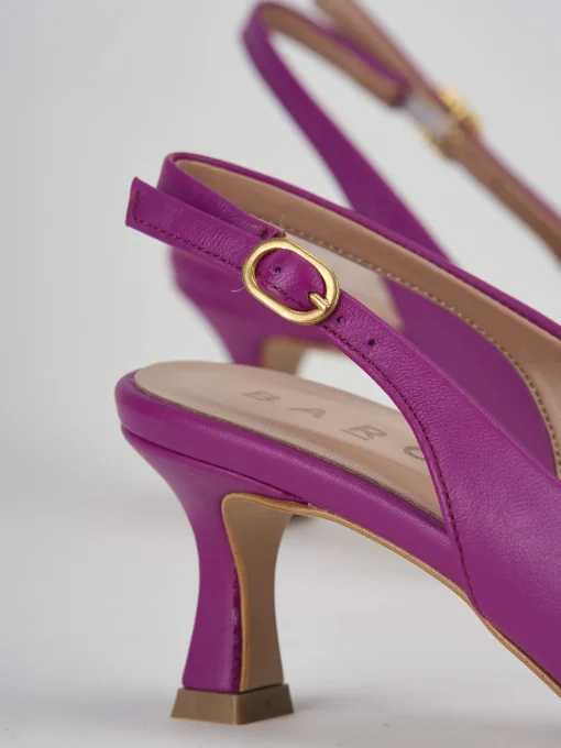 Décolleté e slingback tacco 6cm pelle rosa