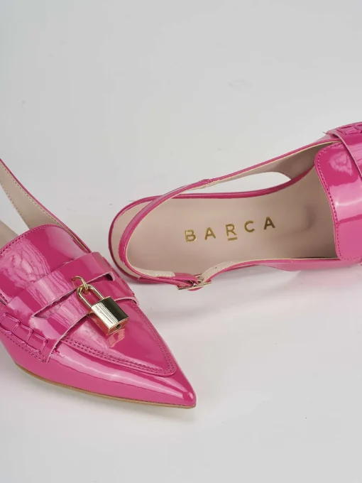 Décolleté e slingback tacco 3cm vernice rosa