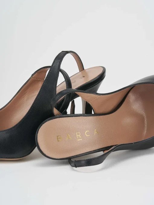 Décolleté e slingback tacco 9cm pelle nero