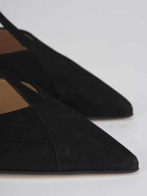 Décolleté e slingback tacco 8cm camoscio nero