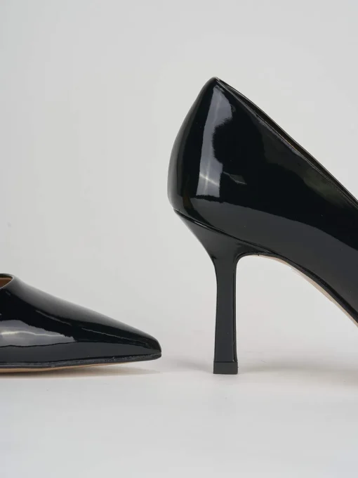 Décolleté e slingback tacco 7cm vernice nero