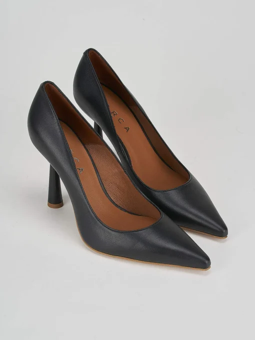 Décolleté e slingback tacco 9cm pelle nero