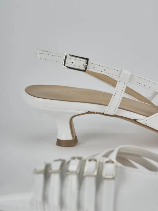 Décolleté e slingback tacco 4cm vernice bianco